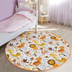 - RealHomes Dijital Baskılı Kaymaz Tabanlı Comfort Çocuk Odası Yuvarlak Halı - Realhomes Sevimli Hayvanlar Çizimli Çocuk & Genç Odası Makinede Yıkanabilir Kaymaz Tabanlı Yuvarlak Çocuk Halısı Realhomes