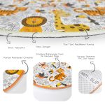 - RealHomes Dijital Baskılı Kaymaz Tabanlı Comfort Çocuk Odası Yuvarlak Halı - Realhomes Sevimli Hayvanlar Çizimli Çocuk & Genç Odası Makinede Yıkanabilir Kaymaz Tabanlı Yuvarlak Çocuk Halısı Realhomes