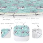 - RealHomes Dijital Baskılı Kaymaz Tabanlı Comfort Çocuk Odası Yuvarlak Halı - Realhomes  Turkuaz Zeminde Sevimli Hayvanlar Çocuk & Genç Odası Makinede Yıkanabilir Kaymaz Tabanlı Yuvarlak Çocuk Halısı Realhomes