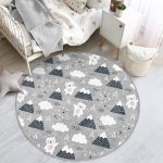 - RealHomes Dijital Baskılı Kaymaz Tabanlı Comfort Çocuk Odası Yuvarlak Halı - Realhomes  Gri Zeminde Sevimli Ayı Desenli Çocuk & Genç Odası Makinede Yıkanabilir Kaymaz Tabanlı Yuvarlak Çocuk Halısı Realhomes