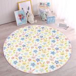 - RealHomes Dijital Baskılı Kaymaz Tabanlı Comfort Çocuk Odası Yuvarlak Halı - Realhomes  Sevimli Tavşan Ve Havuç Desenli Çocuk & Genç Odası Makinede Yıkanabilir Kaymaz Tabanlı Yuvarlak Çocuk Halısı Realhomes