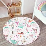- RealHomes Dijital Baskılı Kaymaz Tabanlı Comfort Çocuk Odası Yuvarlak Halı - Realhomes  Sirkte Sevimli Hayvanlar Desenli Çocuk & Genç Odası Makinede Yıkanabilir Kaymaz Tabanlı Yuvarlak Çocuk Halısı Realhomes