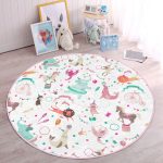 - RealHomes Dijital Baskılı Kaymaz Tabanlı Comfort Çocuk Odası Yuvarlak Halı - Realhomes  Sirkte Sevimli Hayvanlar Desenli Çocuk & Genç Odası Makinede Yıkanabilir Kaymaz Tabanlı Yuvarlak Çocuk Halısı Realhomes