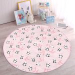 - RealHomes Dijital Baskılı Kaymaz Tabanlı Comfort Çocuk Odası Yuvarlak Halı - Realhomes  Pembe Zeminde Sevimli Panda Tasarımlı Çocuk & Genç Odası Makinede Yıkanabilir Kaymaz Tabanlı Yuvarlak Çocuk Halısı Realhomes