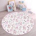 - RealHomes Dijital Baskılı Kaymaz Tabanlı Comfort Çocuk Odası Yuvarlak Halı - Realhomes  Sevimli Bebek Tavşan Motifli Çocuk & Genç Odası Makinede Yıkanabilir Kaymaz Tabanlı Yuvarlak Çocuk Halısı Realhomes