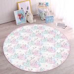 - RealHomes Dijital Baskılı Kaymaz Tabanlı Comfort Çocuk Odası Yuvarlak Halı - Realhomes  Sevimli Pembe Mavi Tavşan Desenli Çocuk & Genç Odası Makinede Yıkanabilir Kaymaz Tabanlı Yuvarlak Çocuk Halısı Realhomes