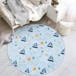 - RealHomes Dijital Baskılı Kaymaz Tabanlı Comfort Çocuk Odası Yuvarlak Halı - Realhomes  Denizci Temalı Bebek Desenli Çocuk & Genç Odası Makinede Yıkanabilir Kaymaz Tabanlı Yuvarlak Çocuk Halısı Realhomes