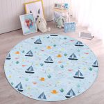 - RealHomes Dijital Baskılı Kaymaz Tabanlı Comfort Çocuk Odası Yuvarlak Halı - Realhomes  Denizci Temalı Bebek Desenli Çocuk & Genç Odası Makinede Yıkanabilir Kaymaz Tabanlı Yuvarlak Çocuk Halısı Realhomes