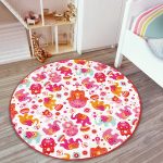 - RealHomes Dijital Baskılı Kaymaz Tabanlı Comfort Çocuk Odası Yuvarlak Halı - Realhomes  Pembe Fil Motifli Çocuk & Genç Odası Makinede Yıkanabilir Kaymaz Tabanlı Yuvarlak Çocuk Halısı Realhomes