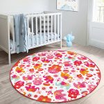 - RealHomes Dijital Baskılı Kaymaz Tabanlı Comfort Çocuk Odası Yuvarlak Halı - Realhomes  Pembe Fil Motifli Çocuk & Genç Odası Makinede Yıkanabilir Kaymaz Tabanlı Yuvarlak Çocuk Halısı Realhomes