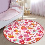 - RealHomes Dijital Baskılı Kaymaz Tabanlı Comfort Çocuk Odası Yuvarlak Halı - Realhomes  Pembe Fil Motifli Çocuk & Genç Odası Makinede Yıkanabilir Kaymaz Tabanlı Yuvarlak Çocuk Halısı Realhomes