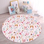- RealHomes Dijital Baskılı Kaymaz Tabanlı Comfort Çocuk Odası Yuvarlak Halı - Realhomes  Tavşan Ve Orman Temalı Çocuk & Genç Odası Makinede Yıkanabilir Kaymaz Tabanlı Yuvarlak Çocuk Halısı Realhomes