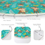 - RealHomes Dijital Baskılı Kaymaz Tabanlı Comfort Çocuk Odası Yuvarlak Halı - Realhomes  Maymun Ve Muz Desenli Çocuk & Genç Odası Makinede Yıkanabilir Kaymaz Tabanlı Yuvarlak Çocuk Halısı Realhomes