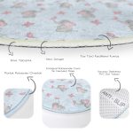 Fil Ve Kelebek Desenli Çocuk & Genç Odası Makinede Yıkanabilir Kaymaz Tabanlı Yuvarlak Çocuk Halısı Realhomes