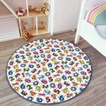 - RealHomes Dijital Baskılı Kaymaz Tabanlı Comfort Çocuk Odası Yuvarlak Halı - Realhomes  Özel Tasarım Rakamlar Çocuk & Genç Odası Makinede Yıkanabilir Kaymaz Tabanlı Yuvarlak Çocuk Halısı Realhomes