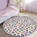 - RealHomes Dijital Baskılı Kaymaz Tabanlı Comfort Çocuk Odası Yuvarlak Halı - Realhomes  Özel Tasarım Rakamlar Çocuk & Genç Odası Makinede Yıkanabilir Kaymaz Tabanlı Yuvarlak Çocuk Halısı Realhomes
