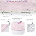 - RealHomes Dijital Baskılı Kaymaz Tabanlı Comfort Çocuk Odası Yuvarlak Halı - Realhomes  Pembe Zeminli Unicorn At Desenli Çocuk & Genç Odası Makinede Yıkanabilir Kaymaz Tabanlı Yuvarlak Çocuk Halısı Realhomes