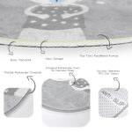 - RealHomes Dijital Baskılı Kaymaz Tabanlı Comfort Çocuk Odası Yuvarlak Halı - Realhomes  Gri Zeminde Ayıcık Tasarımlı Çocuk & Genç Odası Makinede Yıkanabilir Kaymaz Tabanlı Yuvarlak Çocuk Halısı Realhomes