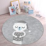 - RealHomes Dijital Baskılı Kaymaz Tabanlı Comfort Çocuk Odası Yuvarlak Halı - Realhomes  Gri Zeminde Ayıcık Tasarımlı Çocuk & Genç Odası Makinede Yıkanabilir Kaymaz Tabanlı Yuvarlak Çocuk Halısı Realhomes