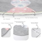 - RealHomes Dijital Baskılı Kaymaz Tabanlı Comfort Çocuk Odası Yuvarlak Halı - Realhomes  Gri Zemin Ceylan Ve Arı Temalı Çocuk & Genç Odası Makinede Yıkanabilir Kaymaz Tabanlı Yuvarlak Çocuk Halısı Realhomes