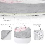 - RealHomes Dijital Baskılı Kaymaz Tabanlı Comfort Çocuk Odası Yuvarlak Halı - Realhomes  Gri Zeminde Kuğu Motifli Çocuk & Genç Odası Makinede Yıkanabilir Kaymaz Tabanlı Yuvarlak Çocuk Halısı Realhomes