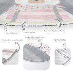 - RealHomes Dijital Baskılı Kaymaz Tabanlı Comfort Çocuk Odası Yuvarlak Halı - Realhomes  Gri Çizgili Zemin Şapkalı Ayıcık Desenli Çocuk & Genç Odası Makinede Yıkanabilir Kaymaz Tabanlı Yuvarlak Çocuk Halısı Realhomes