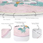 - RealHomes Dijital Baskılı Kaymaz Tabanlı Comfort Çocuk Odası Yuvarlak Halı - Realhomes Pembe Zemin Tatil Temalı Unicorn Desenli Çocuk & Genç Odası Makinede Yıkanabilir Kaymaz Tabanlı Yuvarlak Çocuk Halısı Realhomes