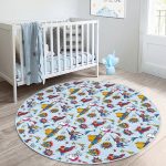 - RealHomes Dijital Baskılı Kaymaz Tabanlı Comfort Çocuk Odası Yuvarlak Halı - Realhomes  Beyaz Zeminde Superman Desenli Çocuk & Genç Odası Makinede Yıkanabilir Kaymaz Tabanlı Yuvarlak Çocuk Halısı Realhomes