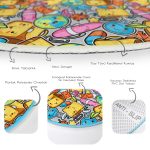 - RealHomes Dijital Baskılı Kaymaz Tabanlı Comfort Çocuk Odası Yuvarlak Halı - Realhomes  Renkli Eşyalar Çocuk & Genç Odası Makinede Yıkanabilir Kaymaz Tabanlı Yuvarlak Çocuk Halısı Realhomes