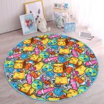 - RealHomes Dijital Baskılı Kaymaz Tabanlı Comfort Çocuk Odası Yuvarlak Halı - Realhomes  Renkli Eşyalar Çocuk & Genç Odası Makinede Yıkanabilir Kaymaz Tabanlı Yuvarlak Çocuk Halısı Realhomes