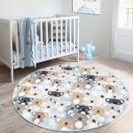 - RealHomes Dijital Baskılı Kaymaz Tabanlı Comfort Çocuk Odası Yuvarlak Halı - Realhomes  Ayıcıklar Çocuk & Genç Odası Makinede Yıkanabilir Kaymaz Tabanlı Yuvarlak Çocuk Halısı Realhomes