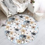 - RealHomes Dijital Baskılı Kaymaz Tabanlı Comfort Çocuk Odası Yuvarlak Halı - Realhomes  Ayıcıklar Çocuk & Genç Odası Makinede Yıkanabilir Kaymaz Tabanlı Yuvarlak Çocuk Halısı Realhomes