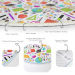 - RealHomes Dijital Baskılı Kaymaz Tabanlı Comfort Çocuk Odası Yuvarlak Halı - Realhomes  Matematik Gereçli Çocuk & Genç Odası Makinede Yıkanabilir Kaymaz Tabanlı Yuvarlak Çocuk Halısı Realhomes