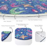 - RealHomes Dijital Baskılı Kaymaz Tabanlı Comfort Çocuk Odası Yuvarlak Halı - Realhomes  Sevimli Dinozorlar Çocuk & Genç Odası Makinede Yıkanabilir Kaymaz Tabanlı Yuvarlak Çocuk Halısı Realhomes