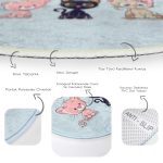 - RealHomes Dijital Baskılı Kaymaz Tabanlı Comfort Çocuk Odası Yuvarlak Halı - Realhomes  Cats Motifli Çocuk & Genç Odası Makinede Yıkanabilir Kaymaz Tabanlı Yuvarlak Çocuk Halısı Realhomes