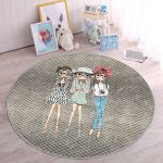 - RealHomes Dijital Baskılı Kaymaz Tabanlı Comfort Çocuk Odası Yuvarlak Halı - Realhomes Fashion Girls Çocuk & Genç Odası Makinede Yıkanabilir Kaymaz Tabanlı Yuvarlak Çocuk Halısı Realhomes