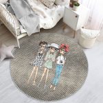 - RealHomes Dijital Baskılı Kaymaz Tabanlı Comfort Çocuk Odası Yuvarlak Halı - Realhomes Fashion Girls Çocuk & Genç Odası Makinede Yıkanabilir Kaymaz Tabanlı Yuvarlak Çocuk Halısı Realhomes