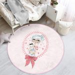 - RealHomes Dijital Baskılı Kaymaz Tabanlı Comfort Çocuk Odası Yuvarlak Halı - Realhomes  Fashion Girl Çocuk & Genç Odası Makinede Yıkanabilir Kaymaz Tabanlı Yuvarlak Çocuk Halısı Realhomes