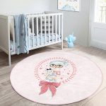 - RealHomes Dijital Baskılı Kaymaz Tabanlı Comfort Çocuk Odası Yuvarlak Halı - Realhomes  Fashion Girl Çocuk & Genç Odası Makinede Yıkanabilir Kaymaz Tabanlı Yuvarlak Çocuk Halısı Realhomes