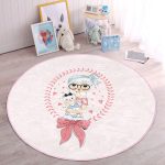 - RealHomes Dijital Baskılı Kaymaz Tabanlı Comfort Çocuk Odası Yuvarlak Halı - Realhomes  Fashion Girl Çocuk & Genç Odası Makinede Yıkanabilir Kaymaz Tabanlı Yuvarlak Çocuk Halısı Realhomes