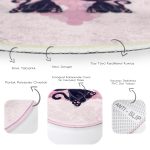 - RealHomes Dijital Baskılı Kaymaz Tabanlı Comfort Çocuk Odası Yuvarlak Halı - Realhomes  Kedi Desen Çocuk & Genç Odası Makinede Yıkanabilir Kaymaz Tabanlı Yuvarlak Çocuk Halısı Realhomes