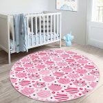 - RealHomes Dijital Baskılı Kaymaz Tabanlı Comfort Çocuk Odası Yuvarlak Halı - Realhomes  Pembe Kedi Figürlü Baskılı Çocuk & Genç Odası Makinede Yıkanabilir Kaymaz Tabanlı Yuvarlak Çocuk Halısı Realhomes