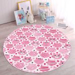 - RealHomes Dijital Baskılı Kaymaz Tabanlı Comfort Çocuk Odası Yuvarlak Halı - Realhomes  Pembe Kedi Figürlü Baskılı Çocuk & Genç Odası Makinede Yıkanabilir Kaymaz Tabanlı Yuvarlak Çocuk Halısı Realhomes