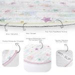 Sevimli Yıldızlar Desenli Çocuk & Genç Odası Makinede Yıkanabilir Kaymaz Tabanlı Yuvarlak Çocuk Halısı Realhomes