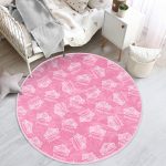 Prenses Tacı Motifli Çocuk & Genç Odası Makinede Yıkanabilir Kaymaz Tabanlı Yuvarlak Çocuk Halısı Realhomes