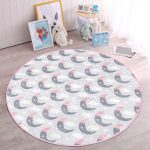 - RealHomes Dijital Baskılı Kaymaz Tabanlı Comfort Çocuk Odası Yuvarlak Halı - Realhomes  Uyku Odası Temalı Ay Motifli Çocuk & Genç Odası Makinede Yıkanabilir Kaymaz Tabanlı Yuvarlak Çocuk Halısı Realhomes