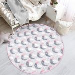 - RealHomes Dijital Baskılı Kaymaz Tabanlı Comfort Çocuk Odası Yuvarlak Halı - Realhomes  Uyku Odası Temalı Ay Motifli Çocuk & Genç Odası Makinede Yıkanabilir Kaymaz Tabanlı Yuvarlak Çocuk Halısı Realhomes