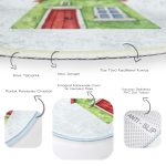 - RealHomes Dijital Baskılı Kaymaz Tabanlı Comfort Çocuk Odası Yuvarlak Halı - Realhomes Minyatür Yeşil Ev Çizimli Çocuk & Genç Odası Makinede Yıkanabilir Kaymaz Tabanlı Yuvarlak Çocuk Halısı Realhomes