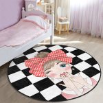 - RealHomes Dijital Baskılı Kaymaz Tabanlı Comfort Çocuk Odası Yuvarlak Halı - Realhomes  Damalı Fashion Girl Çocuk & Genç Odası Makinede Yıkanabilir Kaymaz Tabanlı Yuvarlak Çocuk Halısı Realhomes