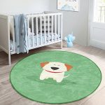 - RealHomes Dijital Baskılı Kaymaz Tabanlı Comfort Çocuk Odası Yuvarlak Halı - Realhomes  Köpek Desenli Çocuk & Genç Odası Makinede Yıkanabilir Kaymaz Tabanlı Yuvarlak Çocuk Halısı Realhomes